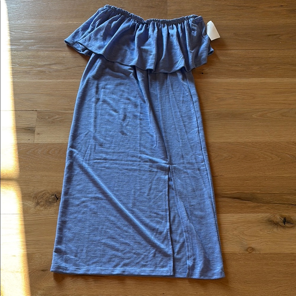 O'Neill Blue Off-Shoulder Midi Dress